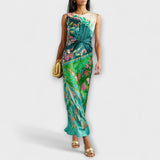 Aisling - Robe maxi drapée colorée à motif floral