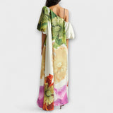 Melody - Weisses Off-Shoulder-Maxikleid mit Blütenmotiv