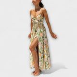Annalise - Robe maxi imprimée colorée à fente