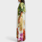 Melody - Weisses Off-Shoulder-Maxikleid mit Blütenmotiv
