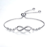Bracelet ajustable chic en or rose en forme de l'infini