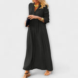 Hannalore - Schwarzes bequemes Maxikleid