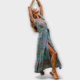 Shylin - Buntes Boho-Maxikleid mit Blütenmuster