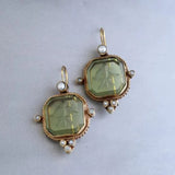 Boucles d'oreilles Vintage en Cristal Vert