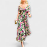 Aurora - Robe maxi colorée à motif floral