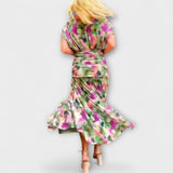 Aurora - Robe maxi colorée à motif floral