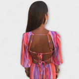 Paloma - Buntes gestreiftes Kleid mit Cut-Outs