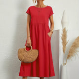 Clara | Robe Midi Fluide à Poches