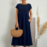 Clara | Robe Midi Fluide à Poches