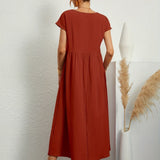 Clara | Robe Midi Fluide à Poches