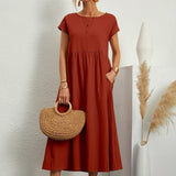Clara | Robe Midi Fluide à Poches