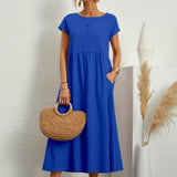 Clara | Robe Midi Fluide à Poches