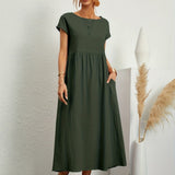 Clara | Robe Midi Fluide à Poches
