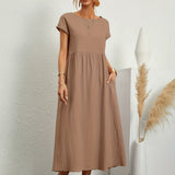 Clara | Robe Midi Fluide à Poches