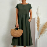 Clara | Robe Midi Fluide à Poches