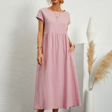 Clara | Robe Midi Fluide à Poches