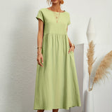Clara | Robe Midi Fluide à Poches
