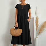 Clara | Robe Midi Fluide à Poches