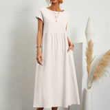 Clara | Robe Midi Fluide à Poches