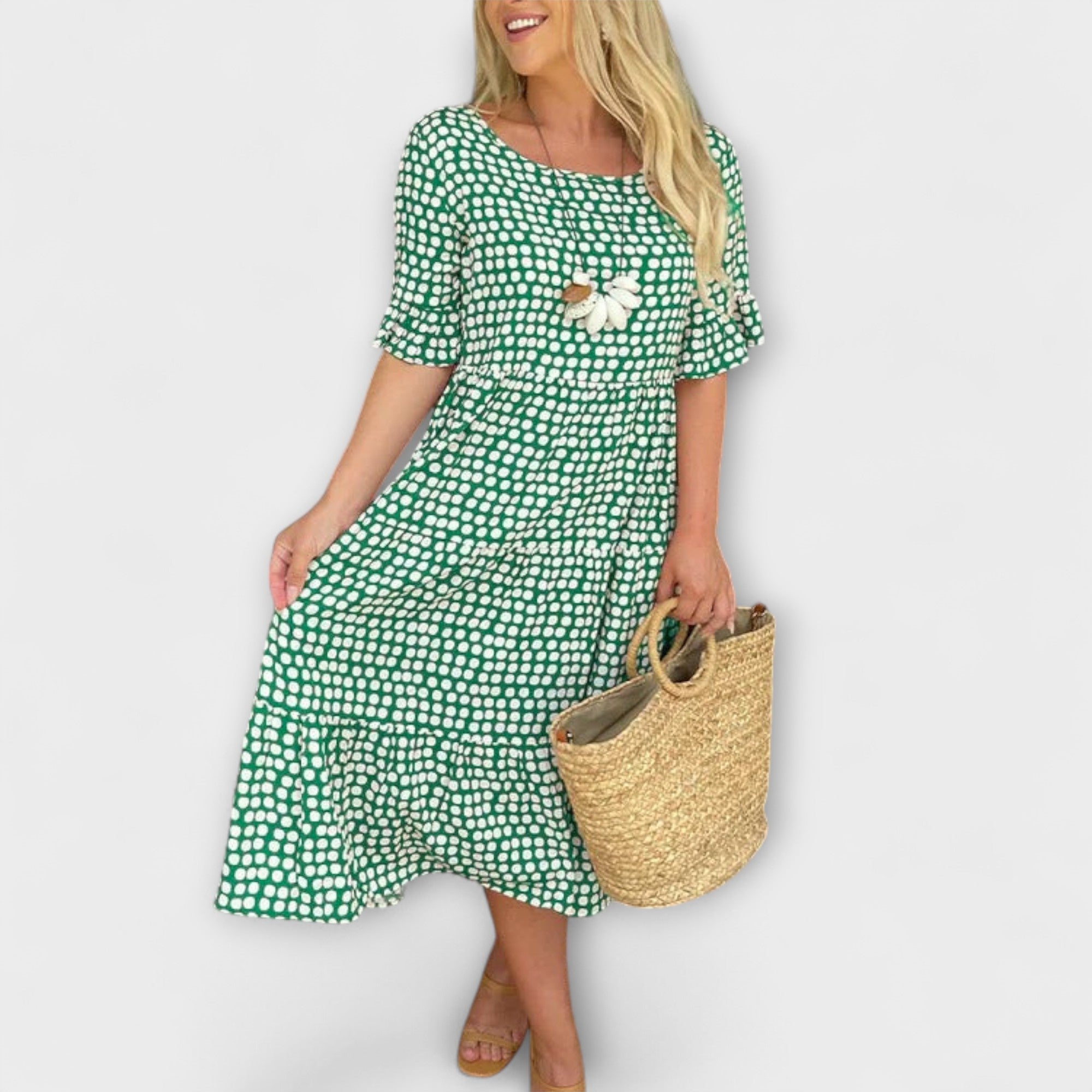 Blythea – Robe midi décontractée à volants