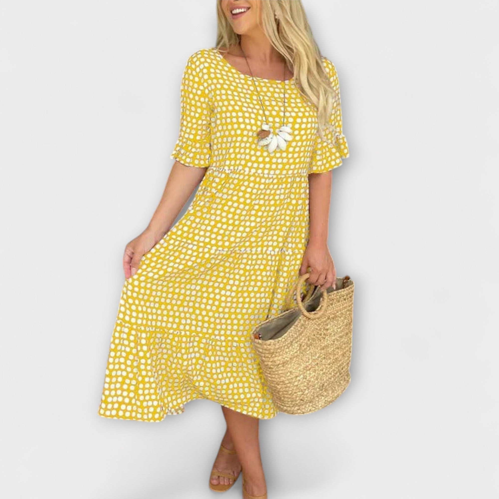 Blythea – Robe midi décontractée à volants