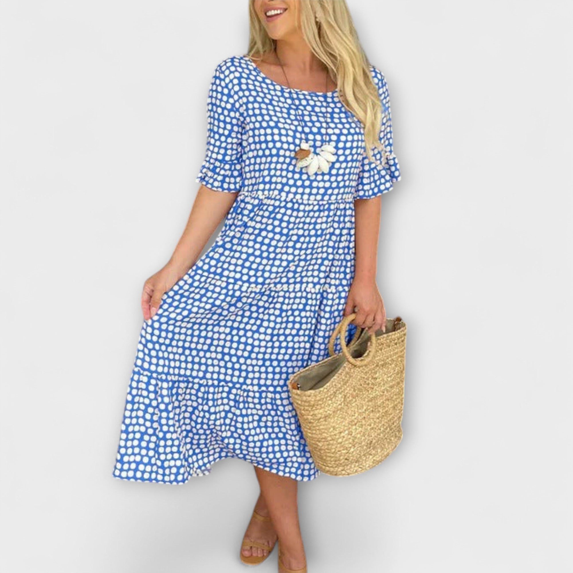 Blythea – Robe midi décontractée à volants