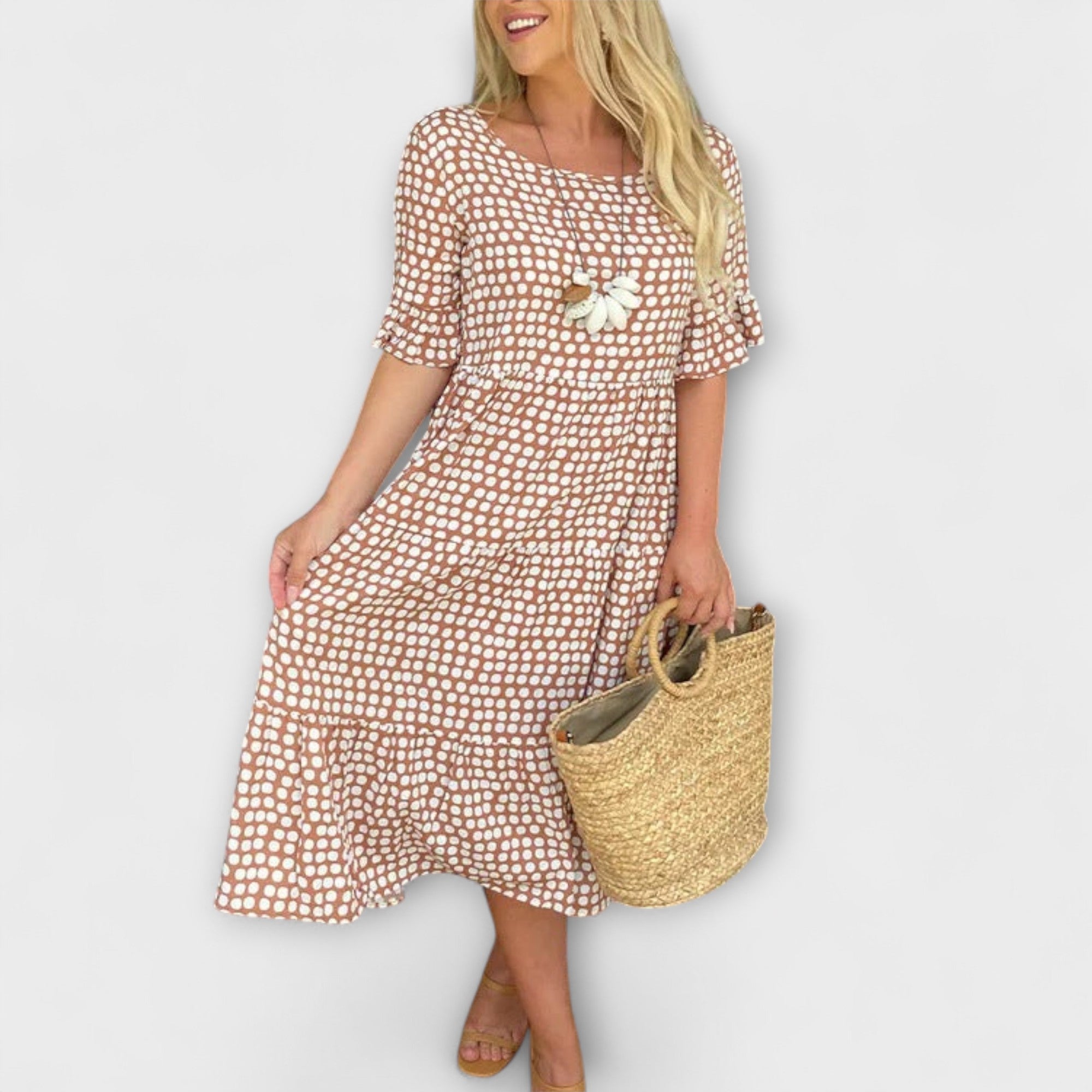 Blythea – Robe midi décontractée à volants