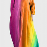 Ana - Robe fluide colorée à motif aquarelle