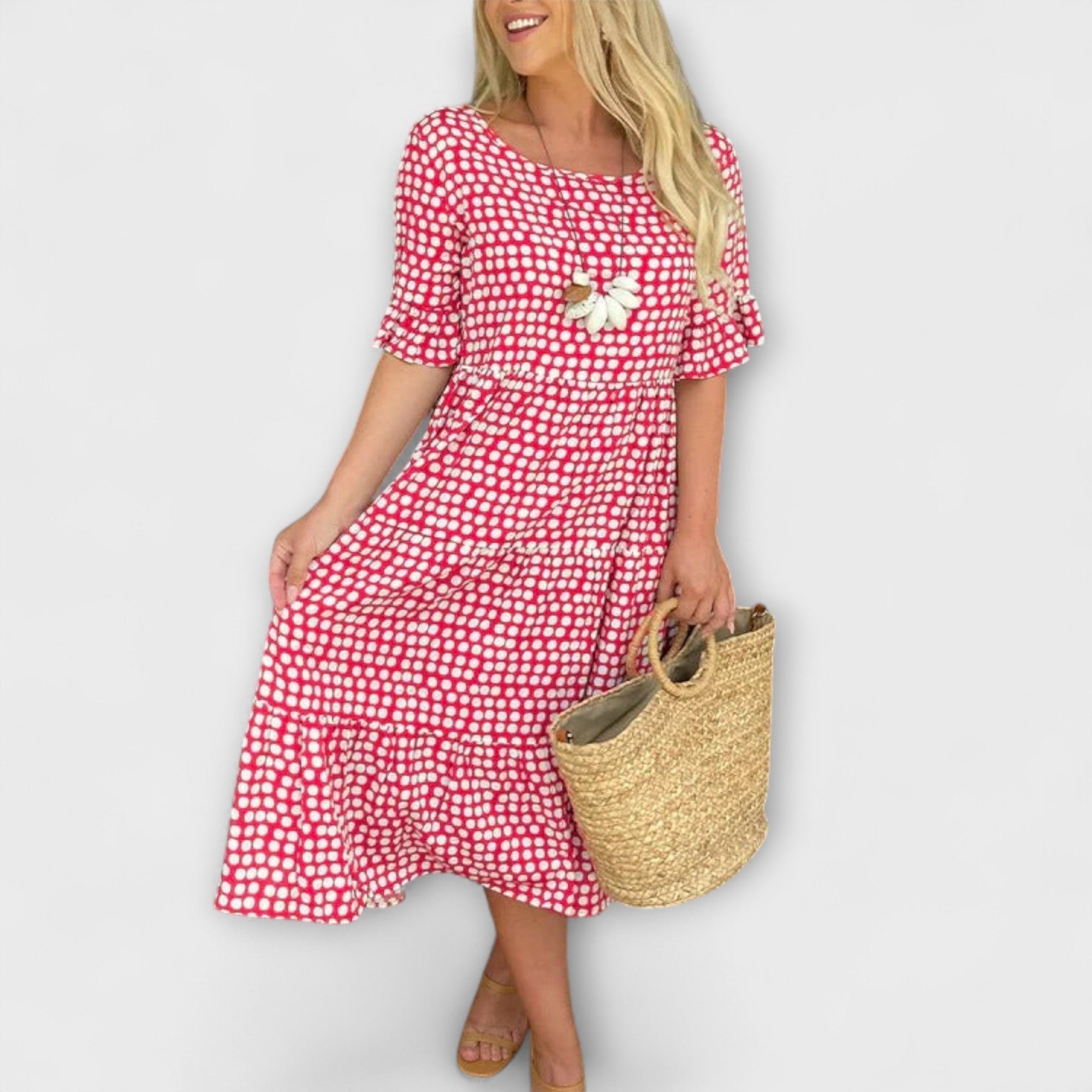 Blythea – Robe midi décontractée à volants
