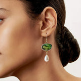 Boucles d'oreilles en argent vintage avec pierres naturelles