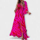 Isla - Buntes Maxikleid mit V-Ausschnitt