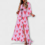 Isla - Buntes Maxikleid mit V-Ausschnitt