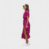 Lila Rosa - Pinkes Boho-Kleid mit Blütenmuster
