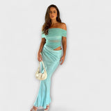 Puss - Gelbes Maxikleid mit Rüschen