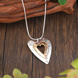 Collier Vintage Cœur Précieux en Argent et Or