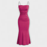 Mia Muse - Pinkes elegantes Party-Maxikleid