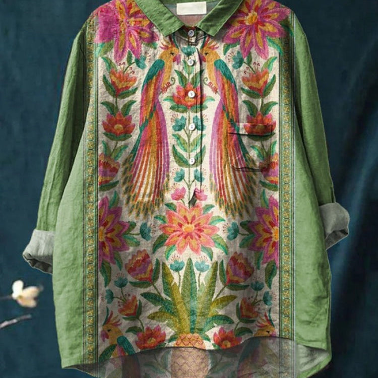 Lina | Lebhaft Blumenbesticktes Shirt