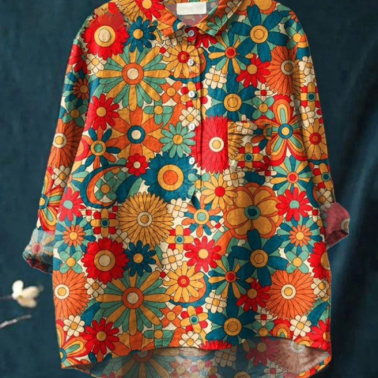 Lina | Lebhaft Blumenbesticktes Shirt