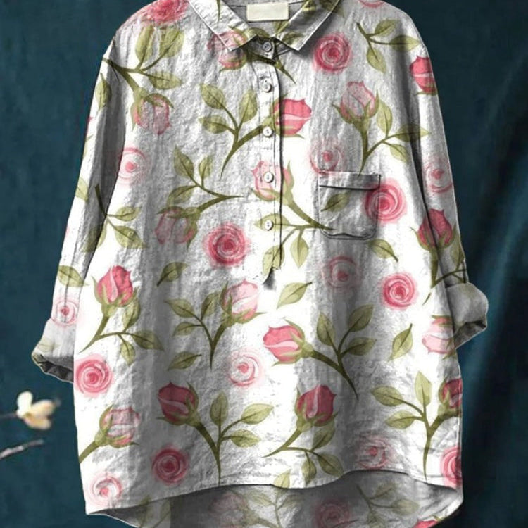 Lina | Lebhaft Blumenbesticktes Shirt