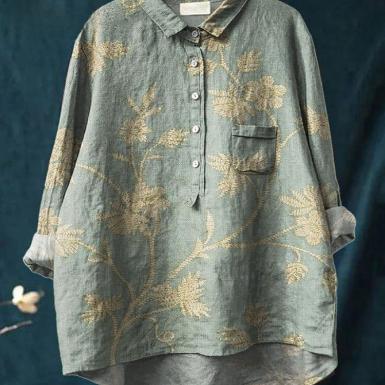 Lina | Lebhaft Blumenbesticktes Shirt
