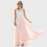 Vezza - Rosa Sommerkleid mit Spitzenoberteil