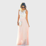 Vezza - Rosa Sommerkleid mit Spitzenoberteil
