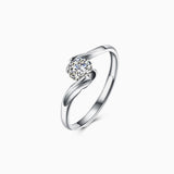 Aurore | Bague Solitaire à Cristal Serti en Torsade
