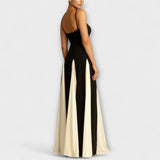 Ember - Schwarz-cremes A-Linien-Maxikleid mit Tüll