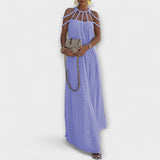 Briar - Robe maxi beige à tresses drapées