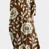 Ana - Robe fluide colorée à motif aquarelle