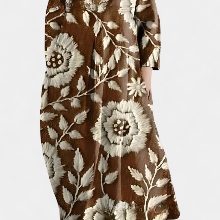 Ana - Robe fluide colorée à motif aquarelle