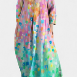 Ana - Robe fluide colorée à motif aquarelle