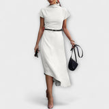 Amelia - Robe urbaine blanche asymétrique
