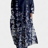 Ana - Robe fluide colorée à motif aquarelle